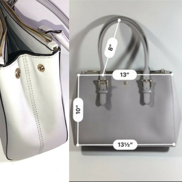 Kate Spade NY Charlotte Street Reena Tote Bag Stone Ice Gray Shoulder Purse - Picture 16 of 16